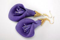 Earrings made by hand from genuine leather