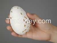 Painted egg "Bird in guelder-rose"