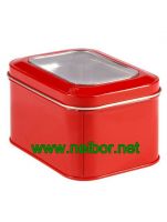square tin box with clear window  candy box candle box From China