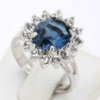 Ocean Blue Ring 18k Platinum Plated