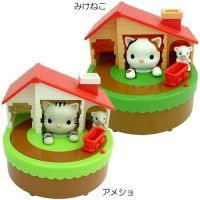 Novelty cat and mouse money box, plastic coin bank, saving pot,