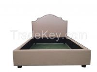 Latest double bed designs pillowed black PU faux leather trundle twin bed XC-12-212 From China