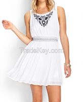 Women Embroidery Chiffon Dress