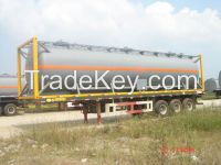 Cheaper 25tons-80tons tri-axle Low flatbed truck semi trailers sinotruck model for sale