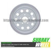 White trailer wheel rims