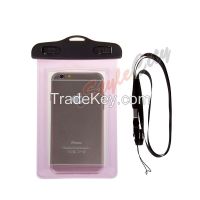 For i6 waterproof case, new style mobile phone waterproof cover with neck strap