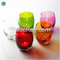 High quality black egg shaped glass candle holder