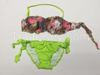 Hot Italian Brazilian Bikini Bandeau Top with Adjustable Ties Multi Color Print
