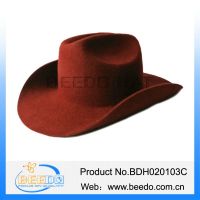 2015 new fashion wool felt roll brim cowboy hat