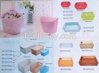 multi-purpose rattan plastic storage basket with handle