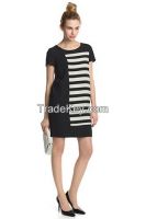 hot  sale  new  design  contrast  color  dress