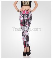 Alphabet Graffiti light grey leggings wholesale