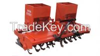 Rotary tillage ridging fertilizer applicator