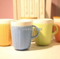 ceramic wool knit coat mug