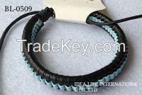 leather and cotton bracelet