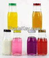 Juice bottle of glass