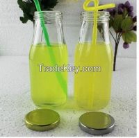 Juice bottle of glass