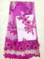African lace fabric. French net lace.