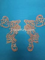 100%Polyester Russian Lace Applique Embroidered