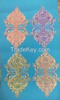 100%Polyester Russian Lace Applique Embroidered