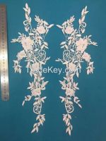 fancy design floral embroidery applique for wedding gown