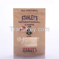 Gravure Printing Clear Window Kraft Paper Zipper Stand up Pouch Bags From China