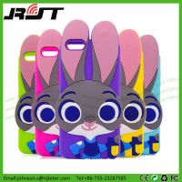 Hot Sale 3D Crazy Animal City Zootopia Rabbit Silicone Phone Case for iPhone 6s