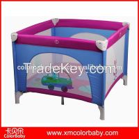 2014 new design square baby crib playpen with cute print BP803F