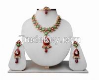 Bridal Necklace Set with Earrings and Tikka