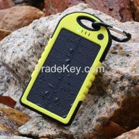 New products for 2015 solar power bank 5000mAh portable solar panel solar charger