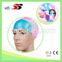 Custom Made Logo Silicone Waterproof Swimming Cap for Adults and Kids