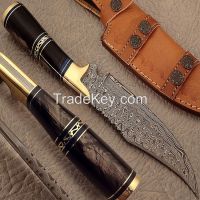 Hand Made Damascus Steel Hunting Knife