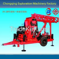 Wheeled Chassis Large Power Depth 100m-530m XY-2BTC Tractor Mounted Portable Rock Drilling Rig