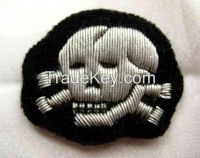 German SS Cap Insignia Hand Embroidery