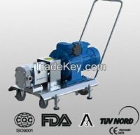 stainless steel mobile rotary lobe pump with gear box