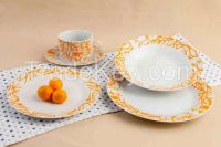 20 pcs white porcelain dinnerware sets with decal