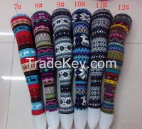 women christmas leggings snow deer tights leggings retail and wholesale