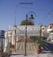 Lamp post with one aluminium lighting