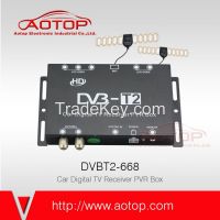 Mobile Digital Car DVB-T2 TV Receiver with Double Antenna