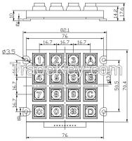 Zinc Alloy 4x4 Metal Keypad Digital Door Lock And Cabinet Security Electronic Keypad