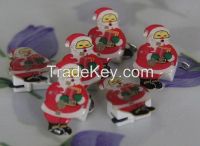 LED Santa Clause Brooche Pin Shining Christmas Gifts