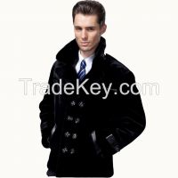 2015 Popular Statehood Mink Hair Collar 100% Guaranteed Natural Real Sheepskin Wool Genuine Leather Clothing Male Coat Clothing