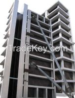 Steel panel wall formwork