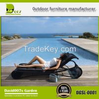 outdoor garden furniture PE rattan sun lounger