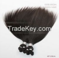 Hand tide weft 12inch natural color silky straight