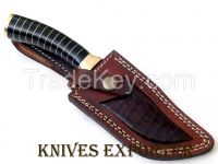 &quot;KNIVES EXPORTER&quot; CUSTOM HANDMADE DAMASCUS STEEL HUNTING KNIFE