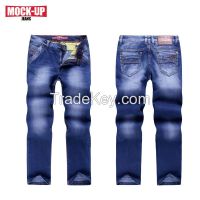 new style high paulity washing with whisker   men's jeans light indigo