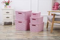 5 sizes Plastic Woven Pattern Storage Bin