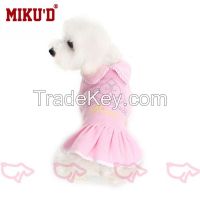 Hot sale cute pet dog cat pink flower dress apparel 