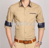 men&#039;s shirt stripe design  embroidery short sleeve fashion slim fit men shirt with factory price china